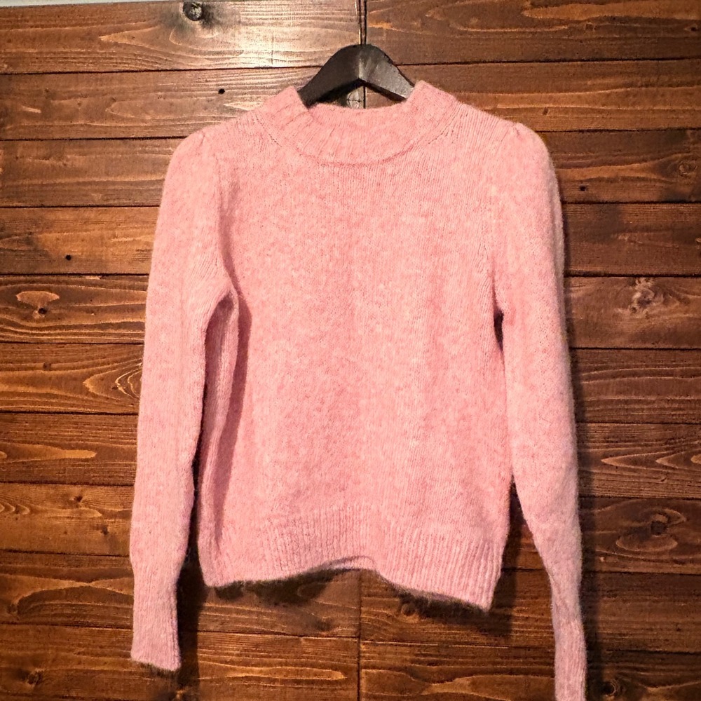 J.Crew Womens Pink Alpaca Blend Fuzzy Crewneck Sweater CF382 Medium NEW